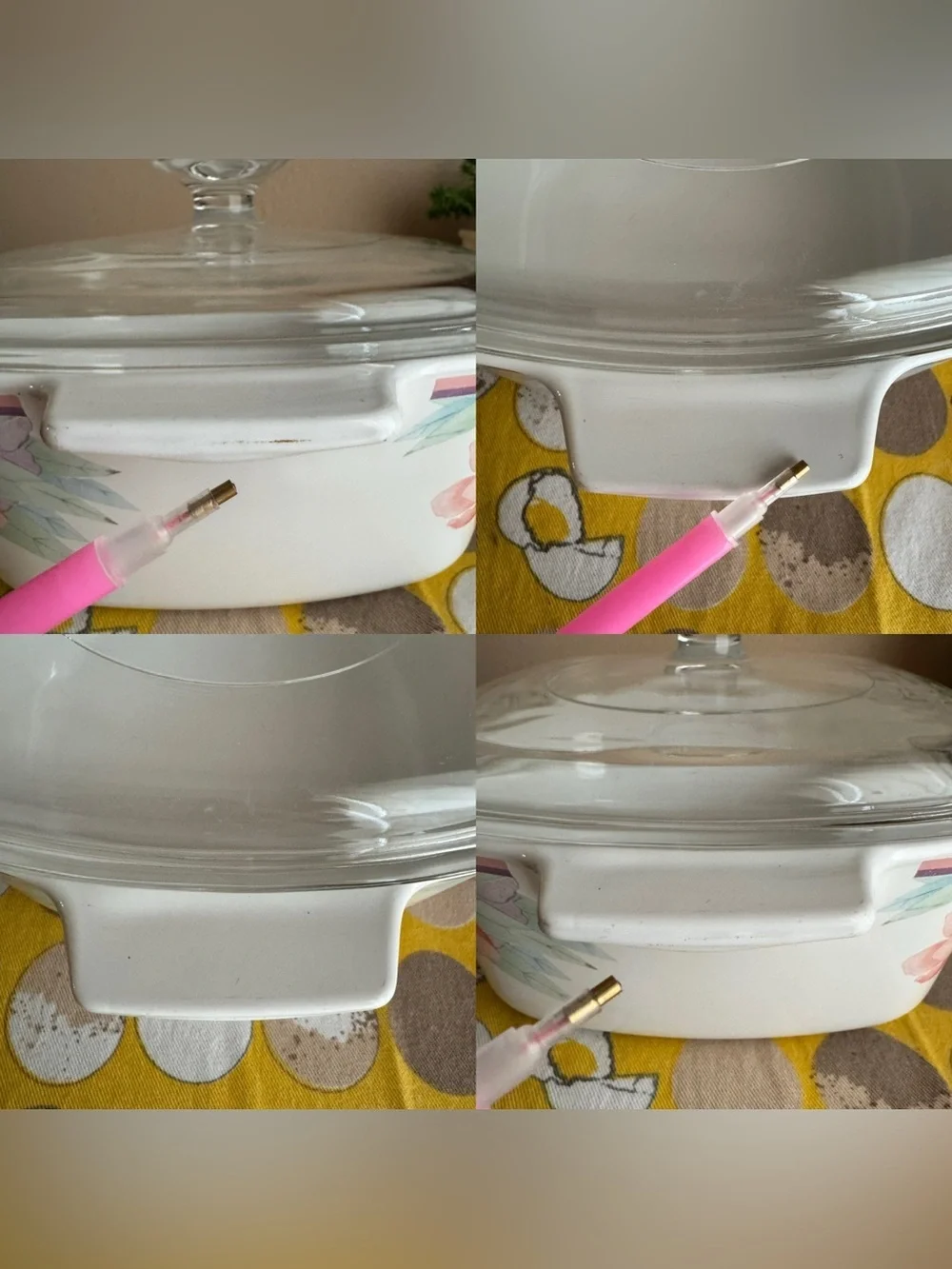 Vintage Corningware 1.5 liter Peony Floral square dish with lid